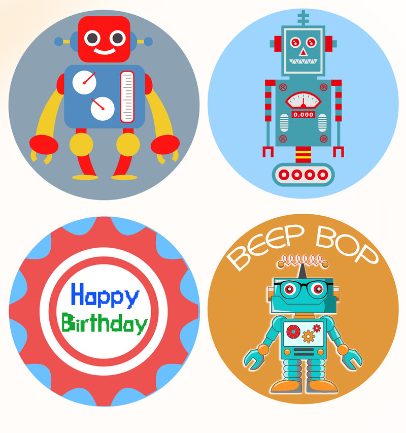 Robot Theme Birthday Party Straws