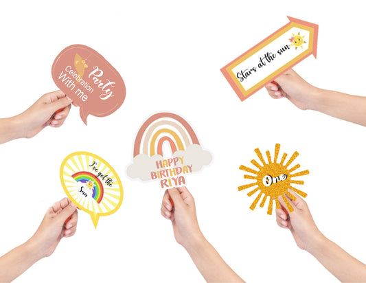 First Trip Around the Sun Theme Birthday Party Photo Booth Props Kit