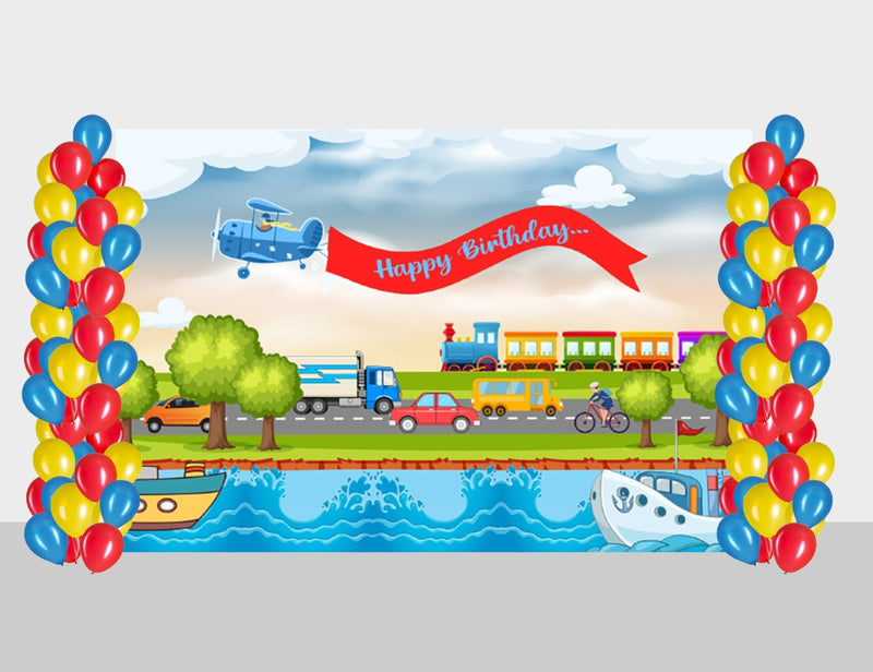 Transport Theme Birthday Party Decoration Kit