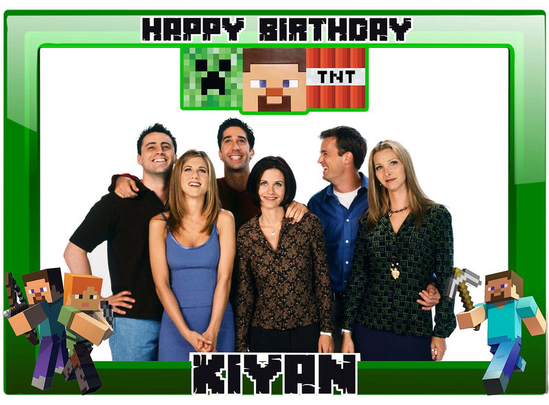 Minecraft Theme Birthday Party Selfie Photo Booth Frame