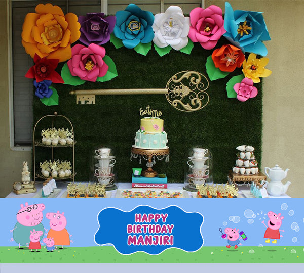 Peppa Pig Theme Birthday Long Banner for Decoration