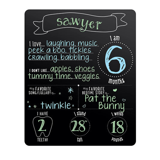 Half Birthday Birthday Party Customized Chalkboard/Milestone Board