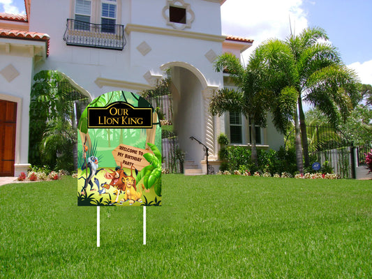 The Lion King Theme Birthday Party Welcome Board