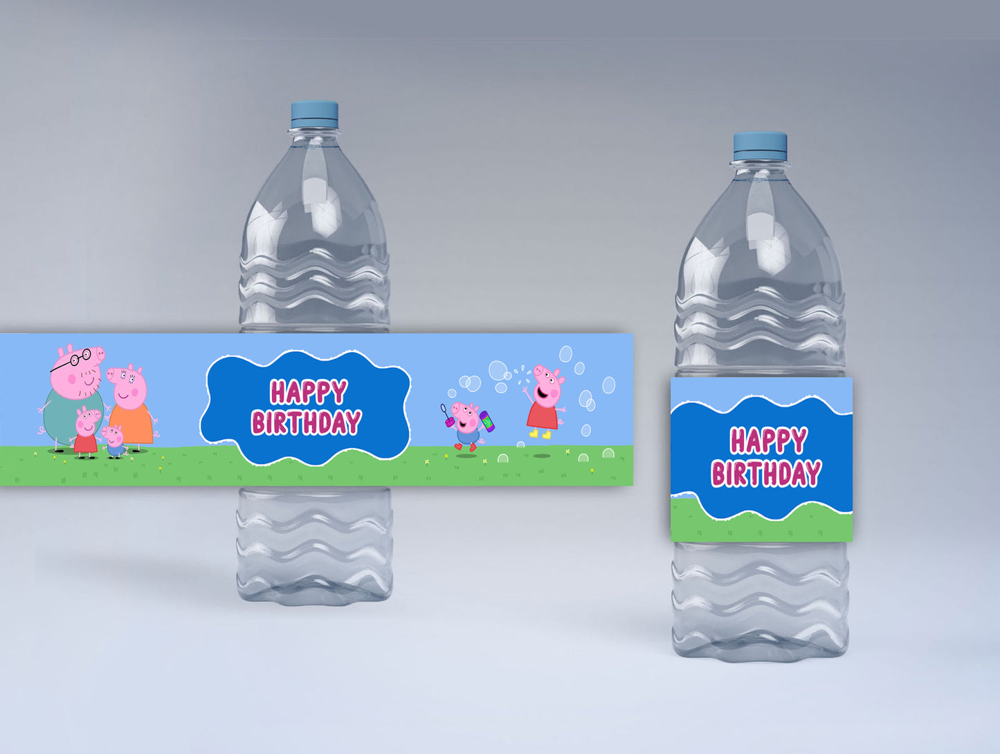 Peppa Pig Theme Water Bottle Labels