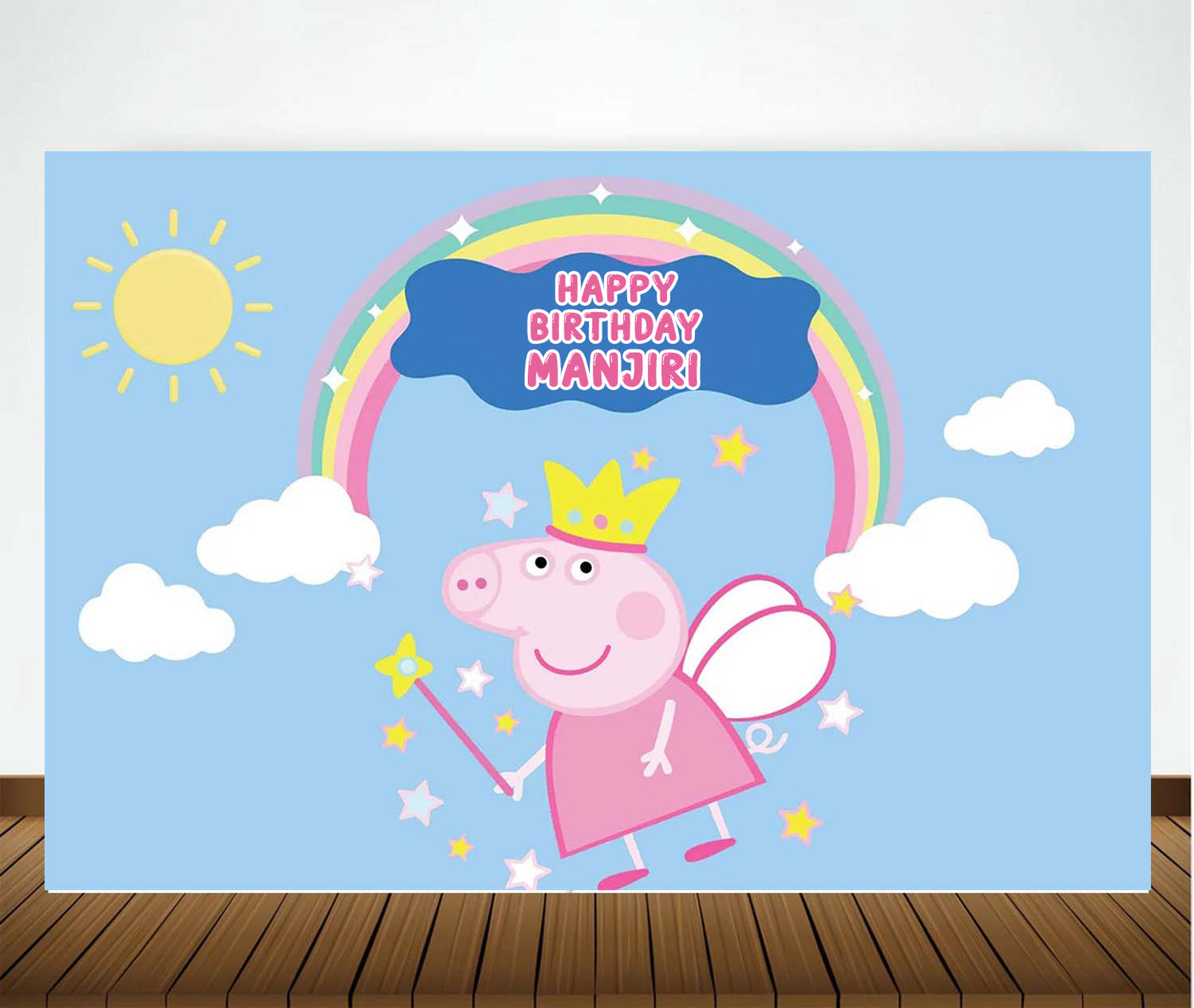 Peppa Pig Theme Birthday Party Backdrop