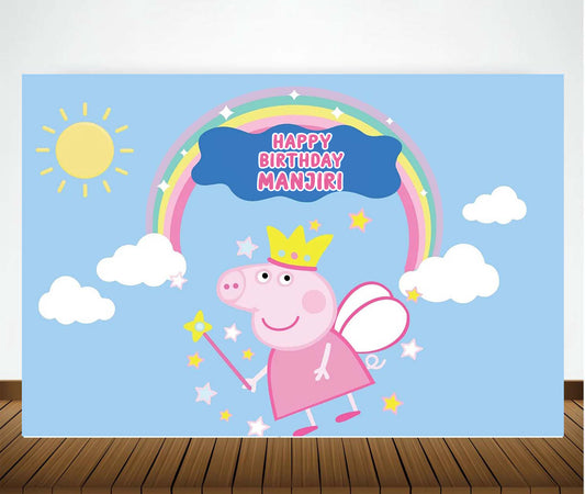 Peppa Pig Theme Birthday Party Backdrop