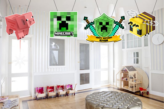 Minecraft Theme Birthday Party Hangings