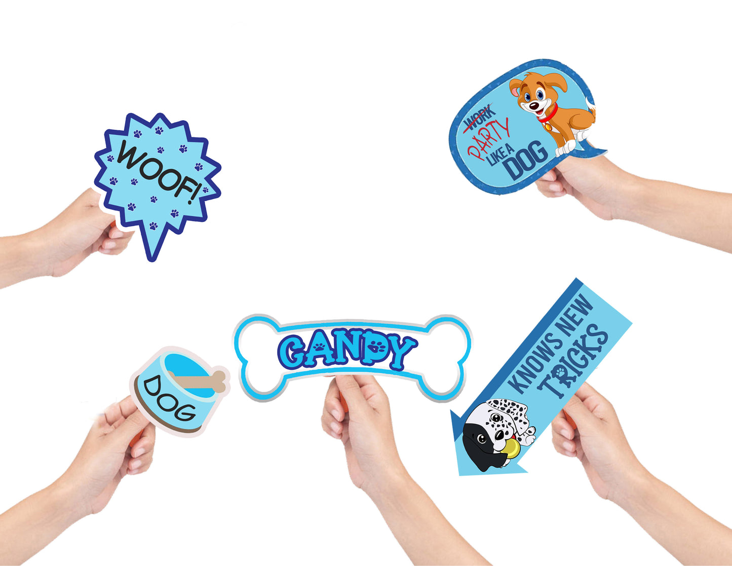 Dog Theme Birthday Party Photo Booth Props Kit