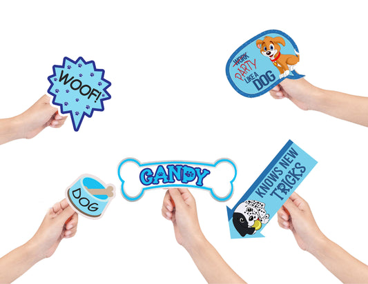 Dog Theme Birthday Party Photo Booth Props Kit