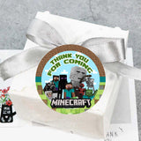 Minecraft Theme Birthday Party Thank You Gift Tags