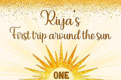 First Trip Around the Sun Theme Birthday Party Backdrop