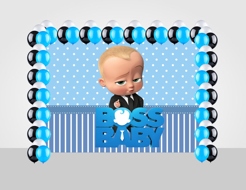 Boss Baby Theme Birthday Party Decoration Kit with Backdrop & Balloons