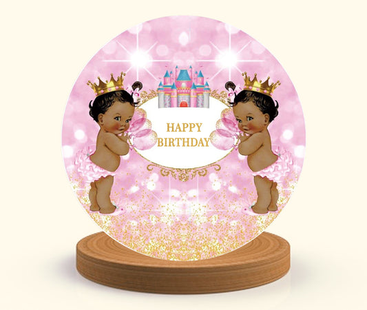 Twin Girls Theme Birthday Party Backdrop