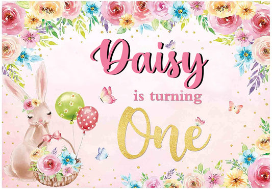 Some Bunny Is One Birthday Party Backdrop