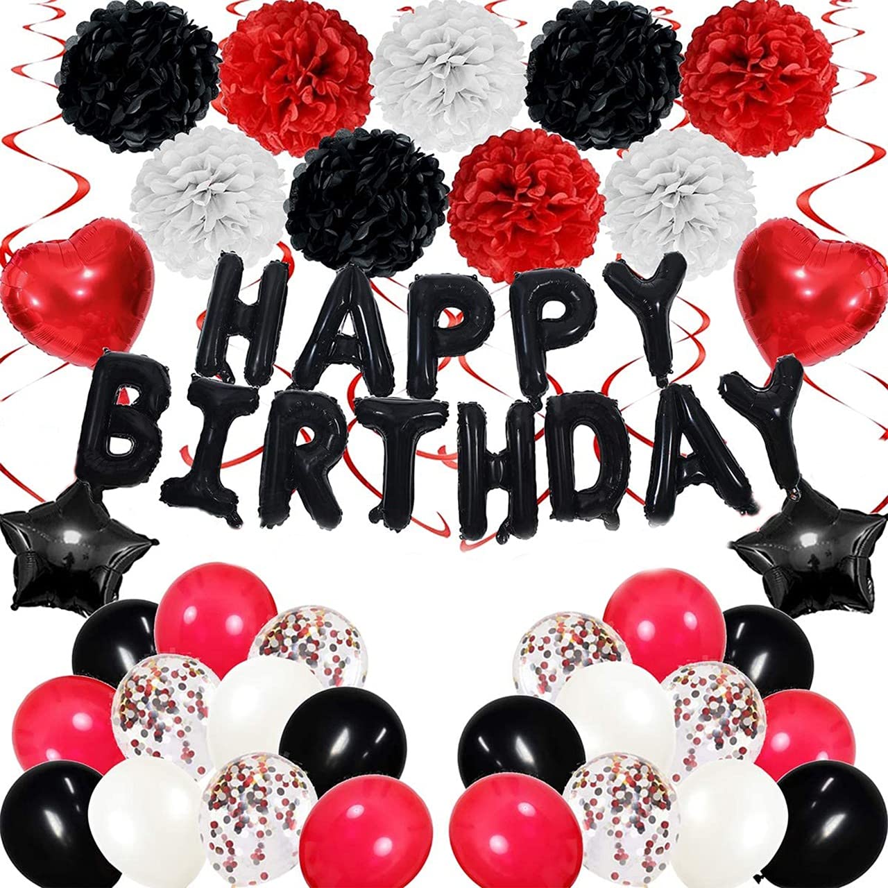 Birthday Decorations 47 Pieces Balloon kit with foil Balloons Suit for Men Women Boys Girls Party Themed Party