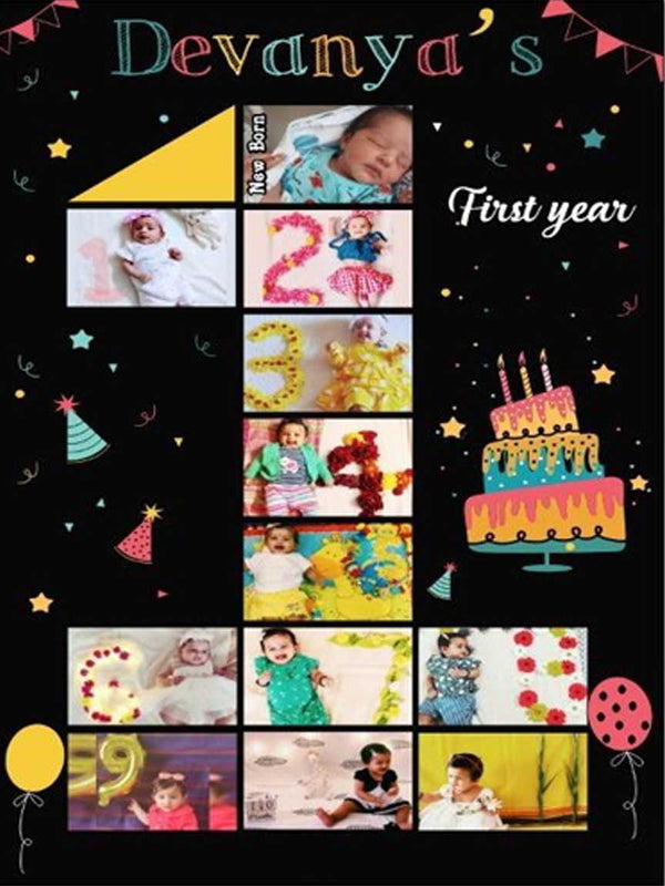1st Birthday Customized Chalkboard/Milestone Board for Kids Birthday Party