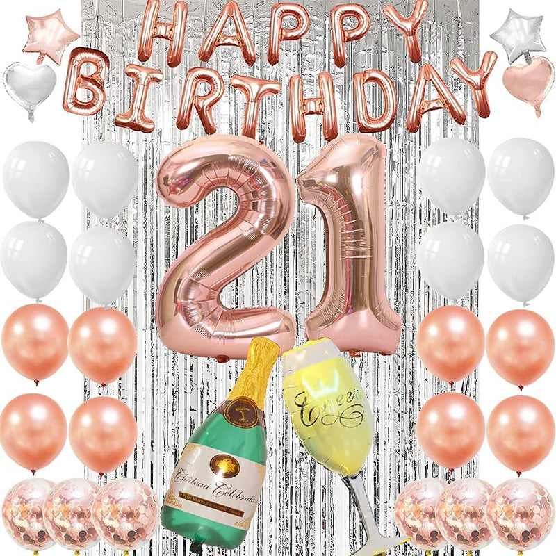 21st Birthday Decorations for Women 21 Birthday Balloons 21 Birthday Decorations for Her (21st Birthday)