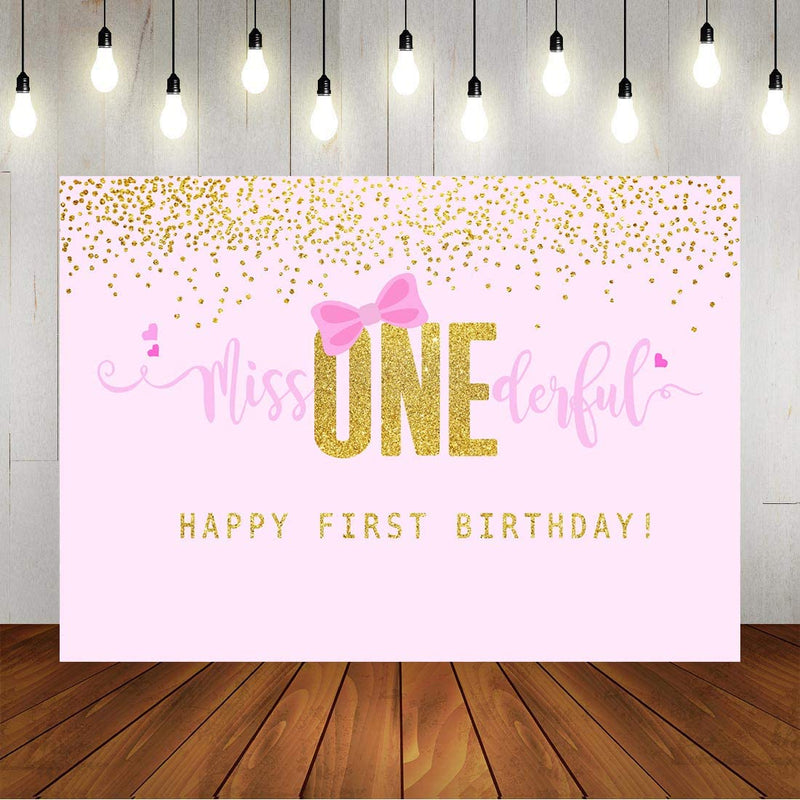 Personalized "One Is Fun"-Girl Birthday Party Backdrop Banner