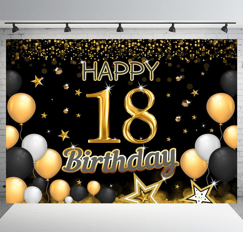 Buy 18th Birthday Decoration Backdrop | Party Supplies | Thememyparty ...
