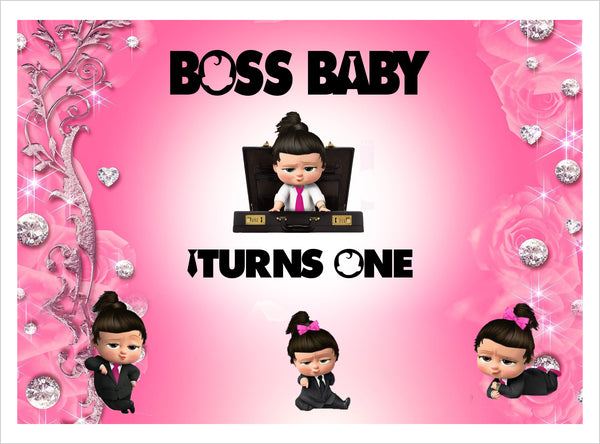 Boss Baby Girl Theme Birthday Party Backdrop