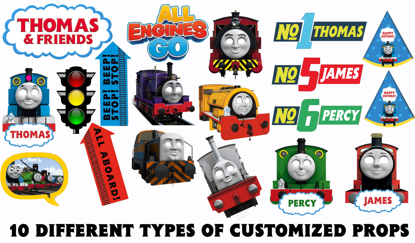 Thomas & Friends Theme Birthday Party Photo Booth Props Kit