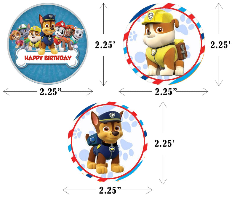 Paw Patrol Theme Birthday Party Cupcake Toppers