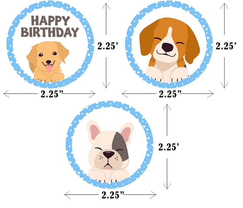 Dog Theme Birthday Party Cupcake Toppers