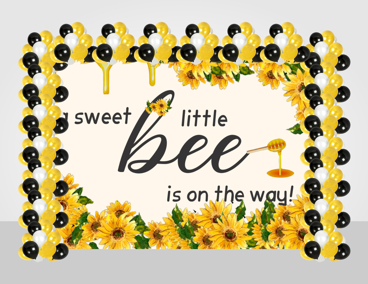 Baby Shower Party Backdrop  & Balloons