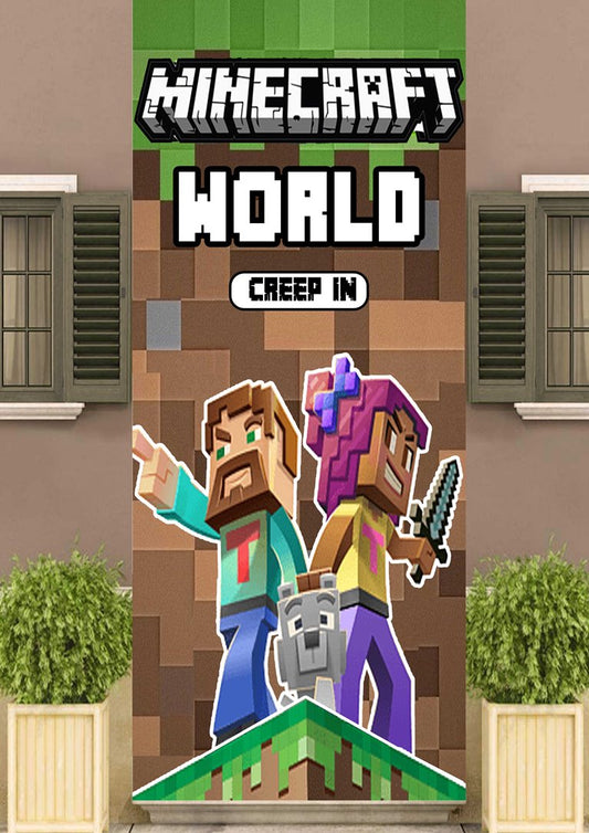 Minecraft Welcome Banner Roll up Standee (with stand)
