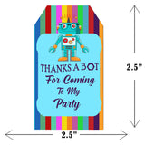 Robot Theme Birthday Party Thank You Gift Tags