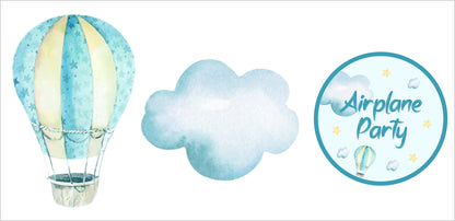 Airplane Party Birthday Party Cupcake Toppers for Decoration