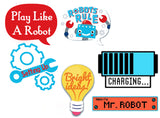Robot Theme Birthday Party Photo Booth Props Kit