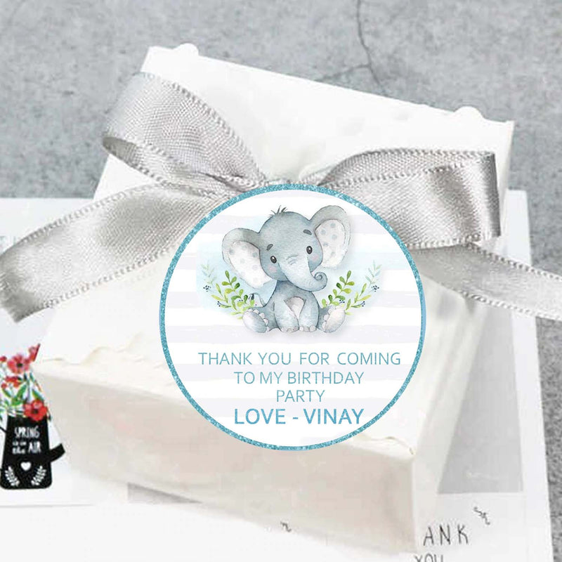 Elephant Theme Birthday Party Thank You Gift Tags