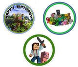 Minecraft Theme Birthday Party Straws