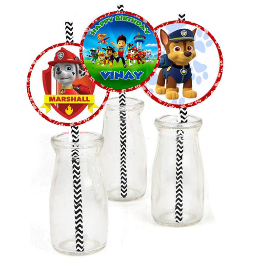 Paw Patrol Theme Birthday Party Straws