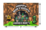 Minecraft Theme Birthday Party Backdrop