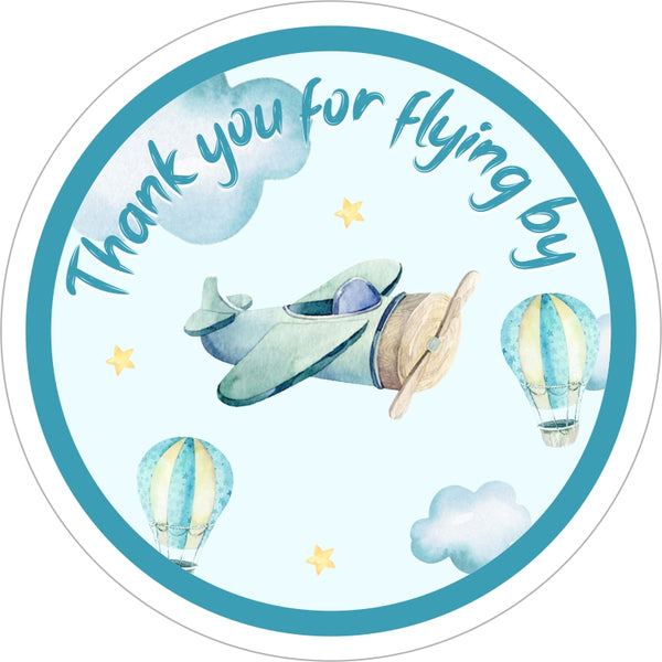 Airplane Theme Birthday Party Thank You Gift Tags