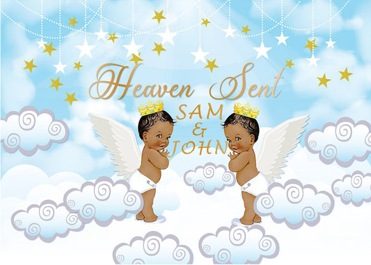 Twin Boys Theme Birthday Party Backdrop