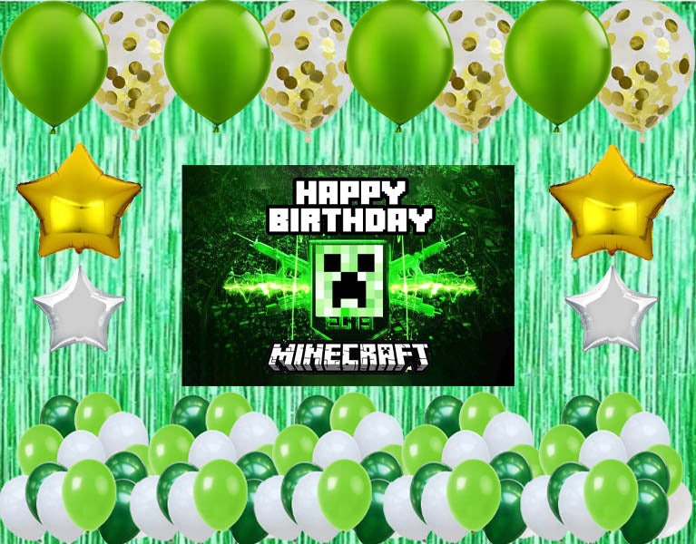 Minecraft Theme Birthday Party Decorations Complete Set