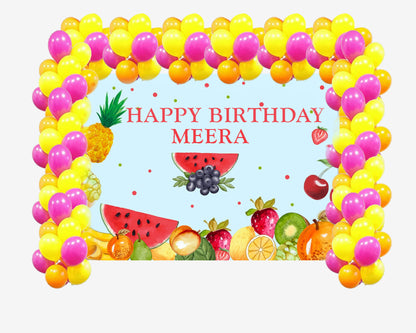 Twotti Fruity Theme Birthday Party Decoration Kit with Backdrop & Balloons