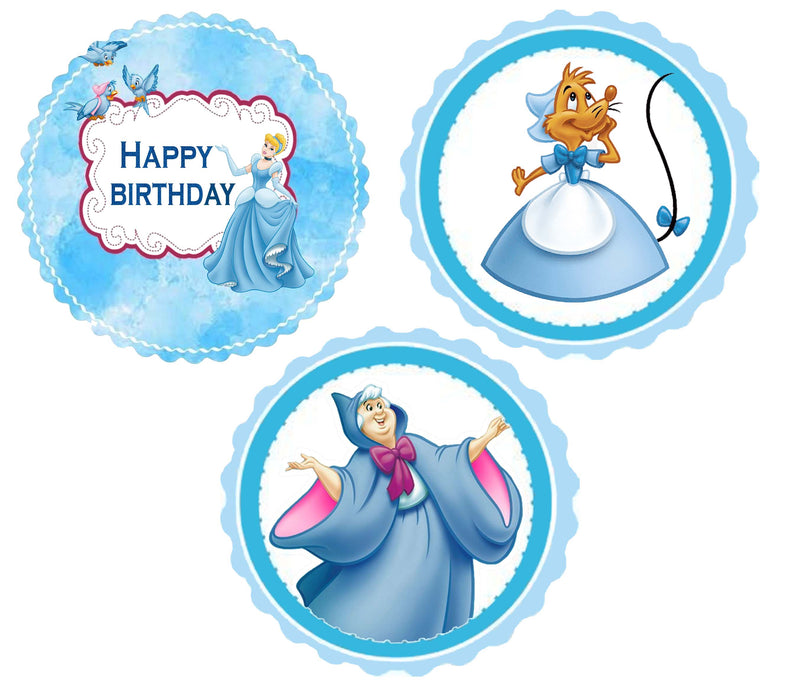 Cinderella Ball Gown Blue Background Edible Cake Topper Image ABPID012 – A  Birthday Place