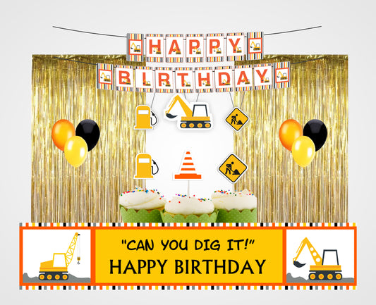Construction Birthday Party Decoration Kit
