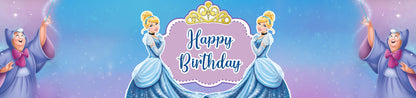 Cinderella Theme Birthday Party Water Bottle Labels