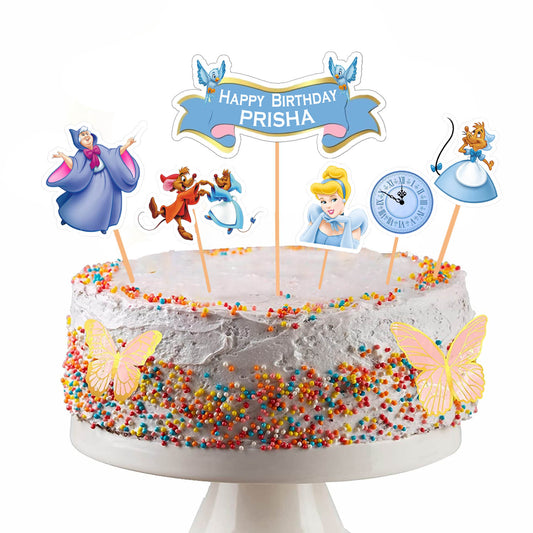 Cinderella Theme Birthday Party Cake Topper