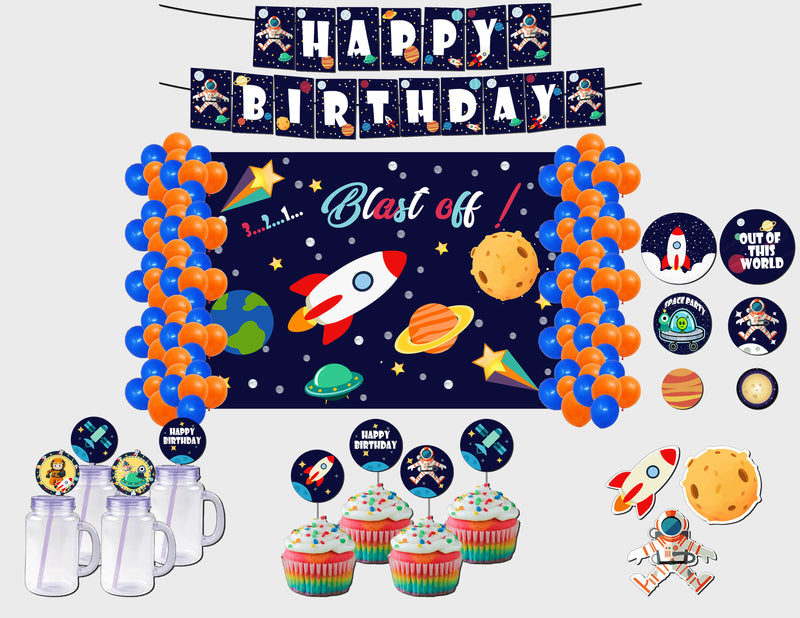 Space Theme Birthday Party Decoration Kit