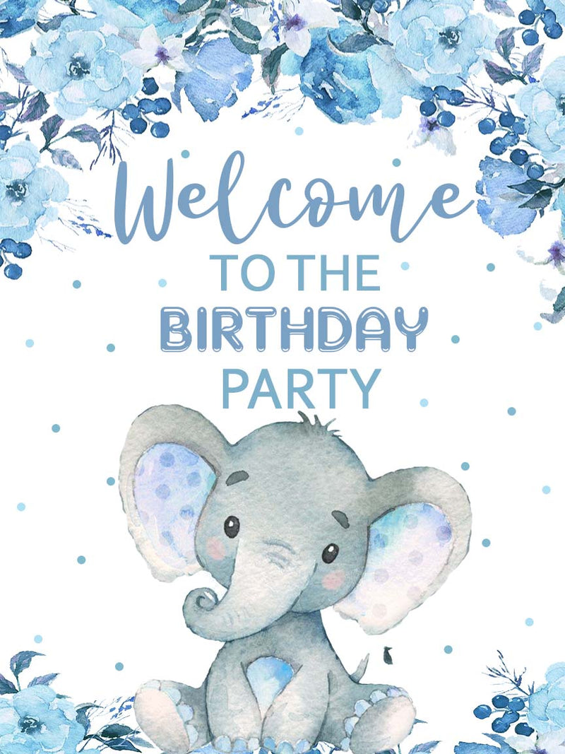 Elephant Theme Birthday Party Welcome Board