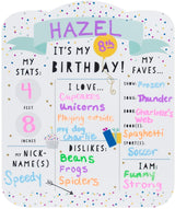 Customized Chalkboard/Milestone Board for Kids Birthday Party