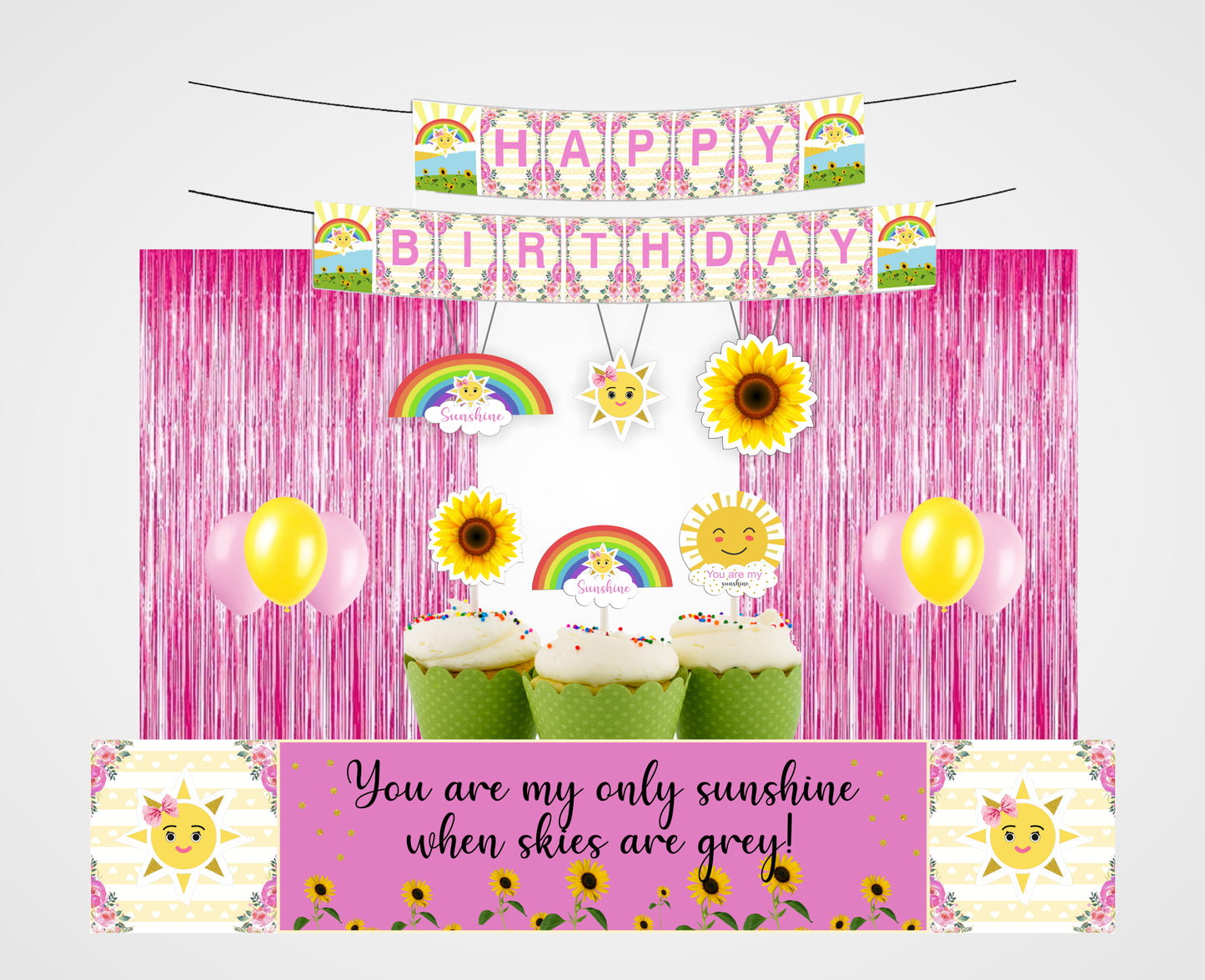 Sunshine Theme Birthday Party Decoration Kit
