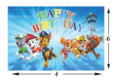 Paw Patrol Theme Birthday Party Backdrop
