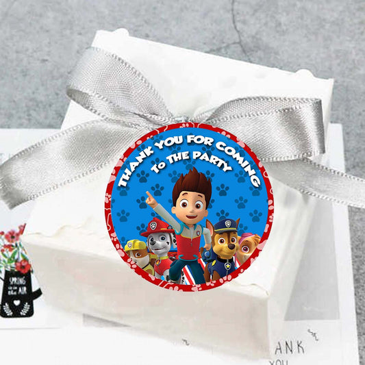 Paw Patrol Theme Birthday Party Thank You Gift Tags